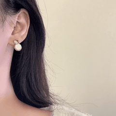 Bông tai nữ mạ vàng dạng tròn khảm đá cao cấp thiết kế phá cách thời trang - D158