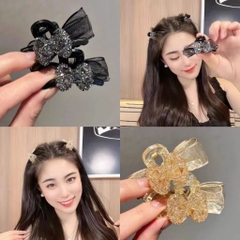 Kẹp tóc càng cua nơ nhỏ hai mặt đính đá ngọc nhiều kiểu T5-18
