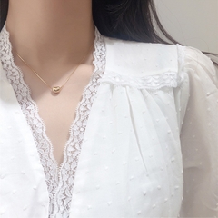 Dây chuyền titan, vòng cổ nữ hình hạt đậu may mắn TT04