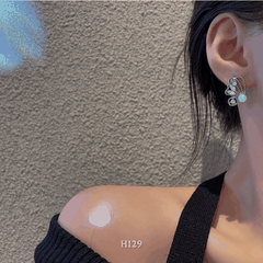 Bông tai nữ hình bướm đính đá phụ kiện trang sức tiểu thư H129