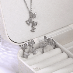 Bộ sang sức nữ hình bướm đính đá thời trang sang trọng đẹp SET09 HA78-1 HA78-2 HA78-3