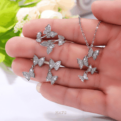 Bộ sang sức nữ hình bướm đính đá thời trang sang trọng đẹp SET09 HA78-1 HA78-2 HA78-3