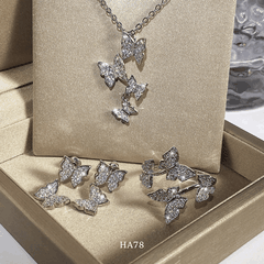 Bộ sang sức nữ hình bướm đính đá thời trang sang trọng đẹp SET09 HA78-1 HA78-2 HA78-3