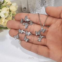 Bộ sang sức nữ hình bướm đính đá thời trang sang trọng đẹp SET09 HA78-1 HA78-2 HA78-3