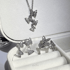 Bộ sang sức nữ hình bướm đính đá thời trang sang trọng đẹp SET09 HA78-1 HA78-2 HA78-3