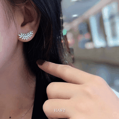 Bông tai nữ hình cánh đính đá cao cấp phu kiện thời trang basic đẹp HA82