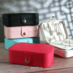 Hộp đựng trang sức phụ kiện du lịch hình vuông nhiều ngăn tiện dụng, hộp nữ trang bọc da sang trọng