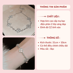 Vòng tay cỏ 4 lá đính đá M26