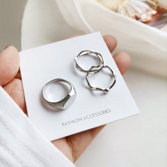 Set 3 nhẫn Hàn quốc cá tính unisex - Mely D116