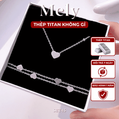 Bộ trang sức Thép Titan không gỉ hình tim SET45