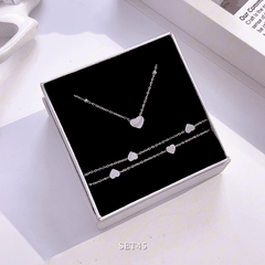 Bộ trang sức Thép Titan không gỉ hình tim SET45