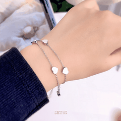 Bộ trang sức Thép Titan không gỉ hình tim SET45