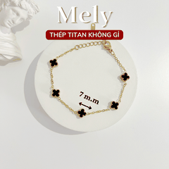 Vòng tay Thép Titan không gỉ cỏ bốn lá mini TT117 Loại 7mm