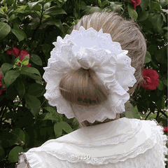 Buộc tóc Scrunchies hoa văn thêu nổi T150-1