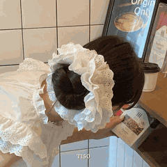 Buộc tóc Scrunchies hoa văn thêu nổi T150-1