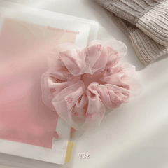 Buộc tóc Scrunchies voan 2 lớp nữ tính dể thương T22