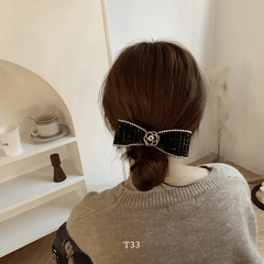 Kẹp tóc nơ hình hoa phong cách tiểu thư nữ tính Mely T33