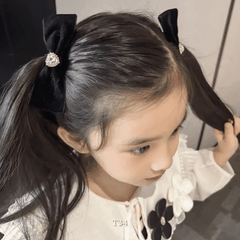 Kẹp tóc nơ hình tim đính đá dễ thương Mely T34