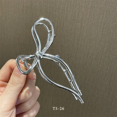 Kẹp tóc nơ kim loại loại lớn cá tính phong cách đơn giản T5-26