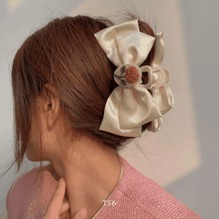 Kẹp tóc nữ loại nơ lớn hình hoa hồng dễ thương xinh xắn T56