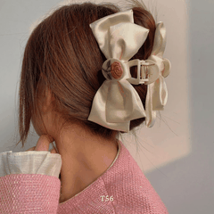 Kẹp tóc nữ loại nơ lớn hình hoa hồng dễ thương xinh xắn T56