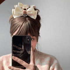 Kẹp tóc nữ loại nơ lớn hình hoa hồng dễ thương xinh xắn T56