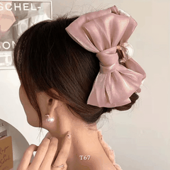 Kẹp tóc nơ lớn nhiều màu phụ kiện tóc thời trang nữ tính T67