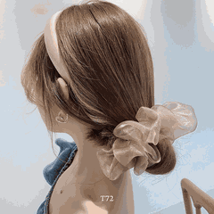 Buộc tóc Scrunchies vải Organza mềm mại xu hướng Hàn Quốc T72