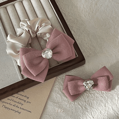 Buộc tóc Scrunchies nữ dạng nơ hình tim phong cách thời trang Hàn Quốc - T85