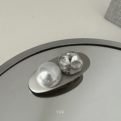 Kẹp tóc mái kim loại bản nhỏ nhắn đính đá cao cấp phụ kiện thời trang cho nữ - T88