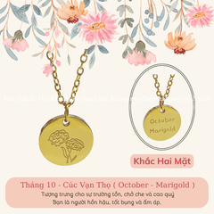 Dây chuyền Thép Titan không gỉ Tháng sinh