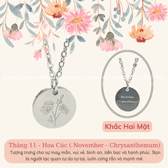 Dây chuyền Thép Titan không gỉ Tháng sinh