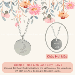 Dây chuyền Thép Titan không gỉ Tháng sinh