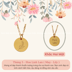 Dây chuyền Thép Titan không gỉ Tháng sinh