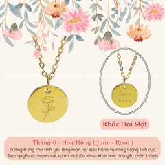 Dây chuyền Thép Titan không gỉ Tháng sinh