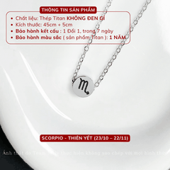Dây chuyền Thép Titan không gỉ dạng Cung Hoàng Đạo CT31
