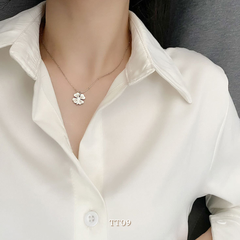 [KHÔNG ĐEN GỈ] Dây chuyền titan cỏ bốn lá may mắn unisex basic đơn giản TT09