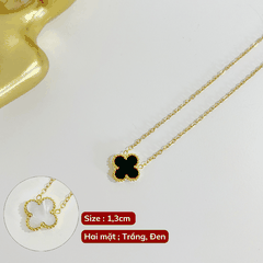 Dây chuyền Thép Titan hai mặt cỏ bốn lá TT114