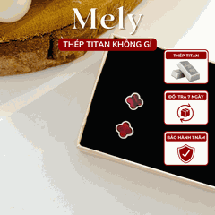 Bông tai titan cỏ 4 lá nhỏ TT156