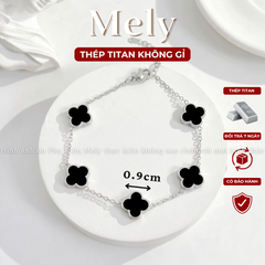 Vòng tay Thép Titan không gỉ  cỏ bốn lá loại 1.1cm TT115