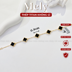 Dây chuyền Thép Titan hai mặt cỏ bốn lá TT114