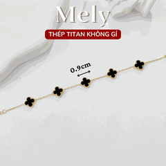 Vòng tay Thép Titan không gỉ cỏ bốn lá loại 1.3cm TT116