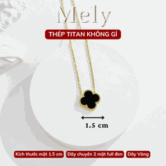 Dây chuyền Thép Titan hai mặt cỏ bốn lá TT114