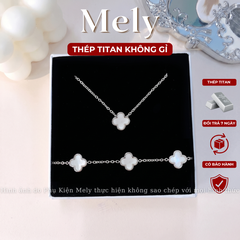 Bộ trang sức Thép Titan không gỉ  cỏ bốn lá SET39