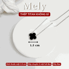 Dây chuyền Thép Titan hai mặt cỏ bốn lá TT114