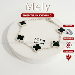 Vòng tay Thép Titan không gỉ  cỏ bốn lá loại 1.1cm TT115