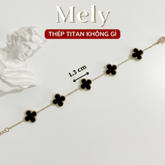 Vòng tay Thép Titan không gỉ cỏ bốn lá loại 1.3cm TT116