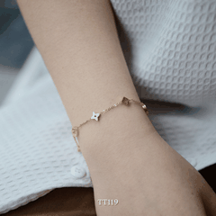 Vòng tay Thép Titan không gỉ cỏ bốn lá TT119