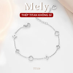 Vòng tay Thép Titan không gỉ cỏ bốn lá TT119