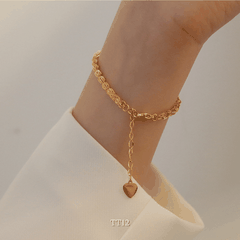 Vòng tay titan mắt xích dạng xoắn không đen gỉ phong cách unisex TT12